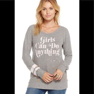 NWT Chaser “Girls can do anything” pullover S